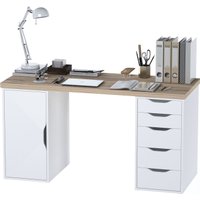 Офисный стол Mebelain Ингар 2/5/DV (дуб беленый/белый)