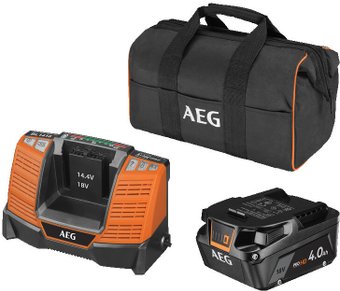 Аккумулятор с зарядным устройством AEG Powertools SEТL1840SHD 4935478944 (18В/4 Ah + 18В, сумка)