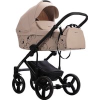 Универсальная коляска BEBETTO Magnum Light SE 2в1 (08, светло-бежевый/черная рама)