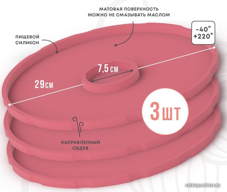 Поддон для пастилы Сам Себе Шеф силиконовый сплошной d29 (3 шт)