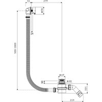 Сифон Whitecross Fill D1102GLB (брашированное золото)