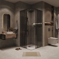 Душевой уголок Grossman Galaxy 90x90x195 300.K33.01.9090.21.10 (черный матовый/тонированное стекло) в Орше