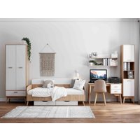 Кровать-тахта Мебельград Калгари 90x200 (дуб натуральный светлый/белый матовый)