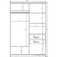 Шкаф-купе Рэйгрупп 158450 SSX Elgon РГ-04.03 (сосна натуральная/хром)