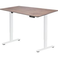 Стол для работы стоя ErgoSmart Wooden Electric Desk Prime 1300х750х27 мм (скошенный край, дуб мореный/белый)