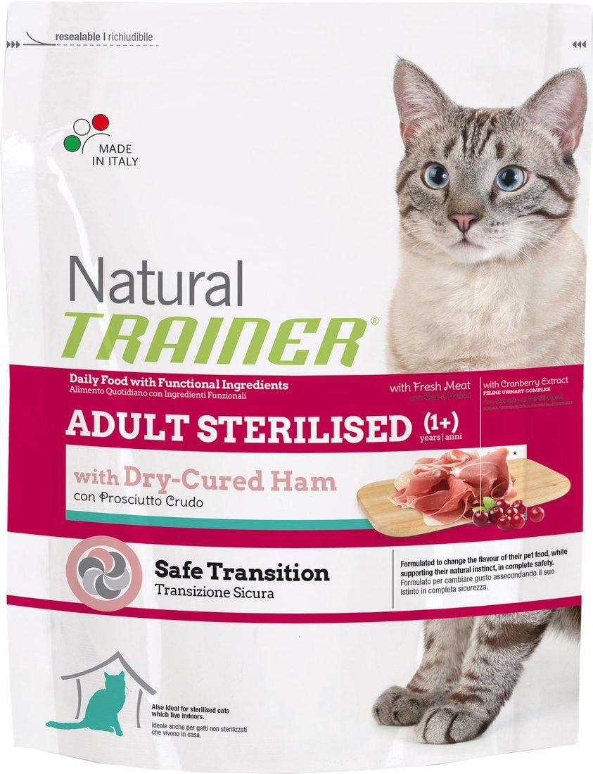 

Сухой корм для кошек Trainer Natural Adult Sterilised Dry-cured ham 0.3 кг