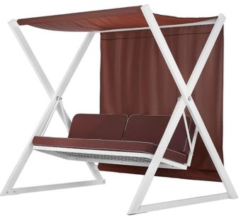 Садовые качели ПИК Сакура (коричневый/белый каркас)