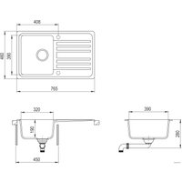 Кухонная мойка Aquasanita Notus SQ101AW (светло-серый 221)