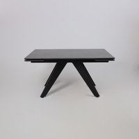 Кухонный стол Lepremo AV 2122 МДФ+керамика раздвижной 1400-2000x850 (черный матовый Shakespeare/черный)