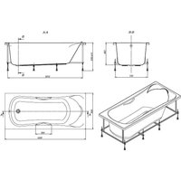 Ванна Roca BeCool 180x80 ZRU9302782 + ZRU9302786