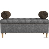 Банкетка Лига диванов Глория 113688 (рогожка серый/коричневый/коричневый)