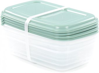 Полесье №40 1.6л с крышками 73782 (4 шт, прозрачный/бледно-оливковый)