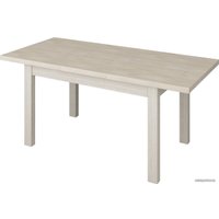 Кухонный стол Senira Кастусь 110-145x70 (дуб выбеленный/белый)