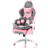 Игровое (геймерское) кресло Zone51 Kitty Meow (розовый/серый)