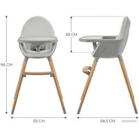 Высокий стульчик KinderKraft Fini 2 в 1 (серый)