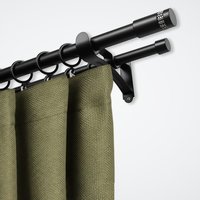 Карниз для штор Sundays Home Волна Имидж 25мм+19мм двухрядный (черный матовый, 1.6м)