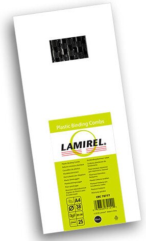 Пластиковая пружина для переплета Lamirel 38 мм 25 шт (черный) LA-78777