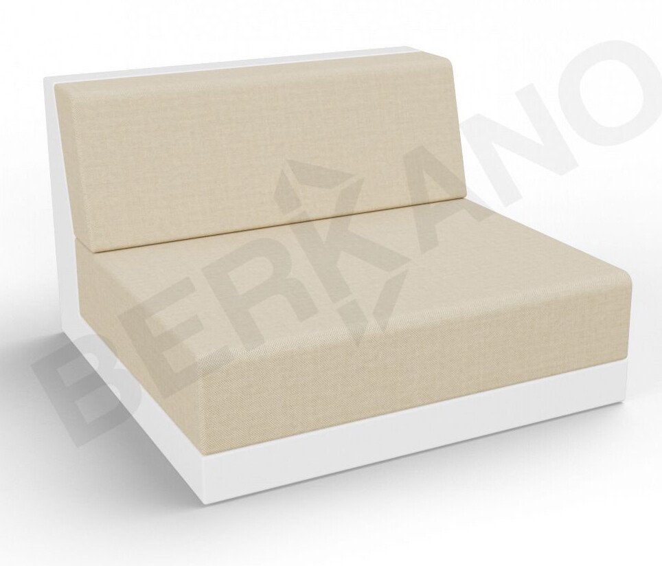 

Садовый диван Berkano Quarter modular средний с подушками 250_016_03 (белый/бежевый)