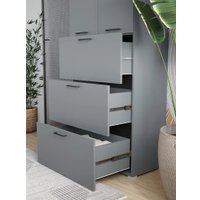 Шкаф распашной Горизонт Бонн 760 3 ящика (серый графит)