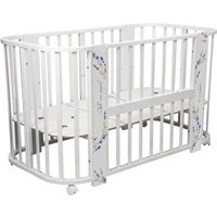 Кроватка-трансформер Indigo Baby Line 5 в 1 с поперечным маятником (лаванда)