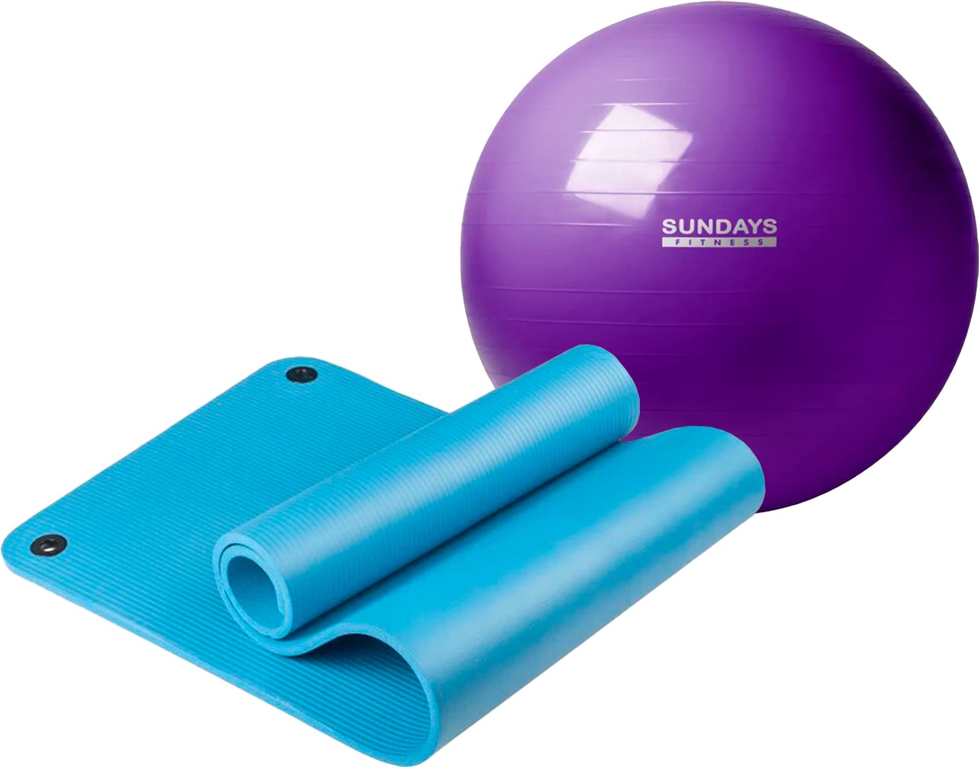 

Набор для йоги Sundays Fitness Фитбол IR97402-65 + Коврик 1см IR97506 (фиолетовый, голубой)