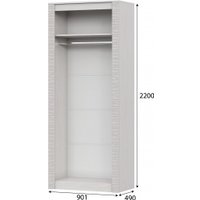 Шкаф распашной SV-Мебель МС Гамма 20 К №4 00-00105081 (ясень анкор светлый/сандал светлый)