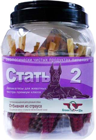 

Лакомство для собак GreenQZin Стать 2 отбивная из страуса 750 г