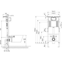 Унитаз подвесной Cersanit Brasko Smart DPL EO Slim + Aqua 50 Prime P 69319 (с кнопкой Accento Circle хром глянцевый)