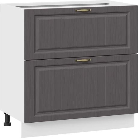 

Шкаф напольный Трия Лина 1Н8Я2 с двумя ящикам (белый/графит)
