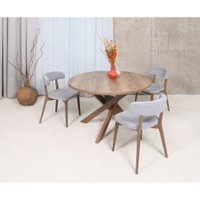 Кухонный стол Виста Палермо 120x120/155 (дуб олово/дуб олово)