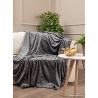 Плед Tex Republic Elite Клетка Фланель Евро 93380 (темно-серый)