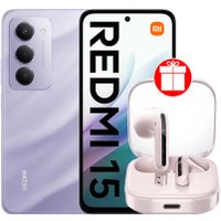 Телефон Xiaomi Redmi 15 4G 8GB/256GB международная версия (фиолетовый) + наушники Xiaomi Redmi Buds 6 Active M2344E1 (розовый) по акции
