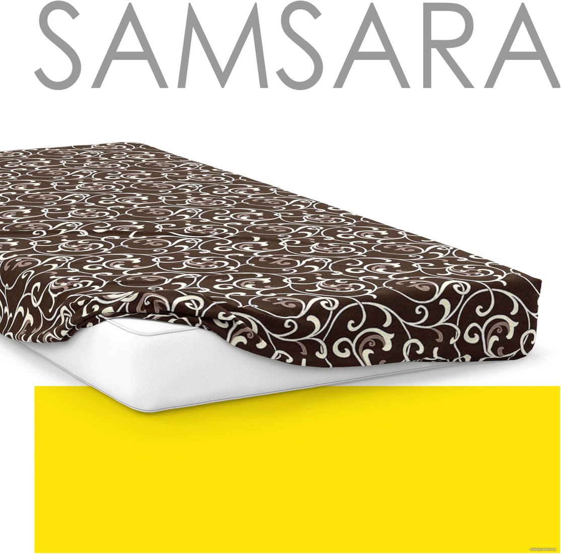 Простыня Samsara Завитки шоколад 180Пр-6 180x200