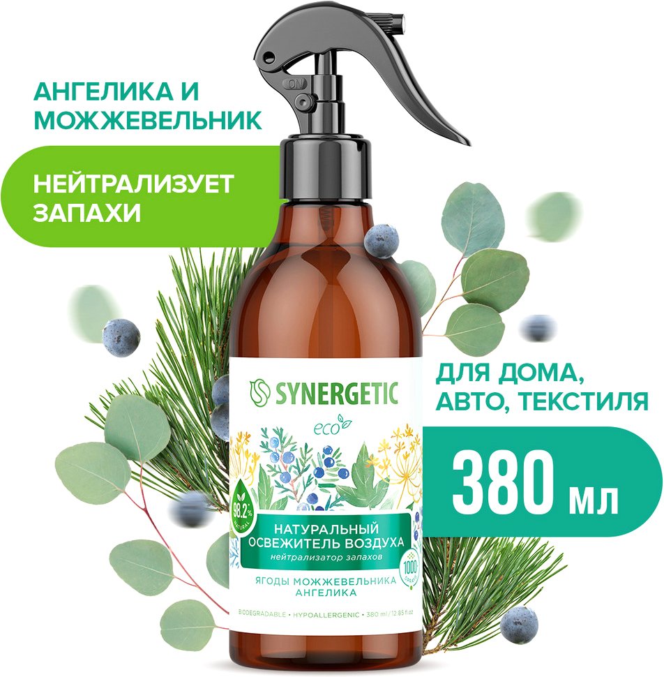 

Освежитель воздуха Synergetic Ягоды можжевельника и ангелика 380 мл