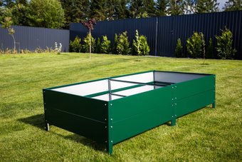 Грядка Завод теплиц Гарант Урожайная 9.9х1 м (полимерная, высота 40 см, зеленый)