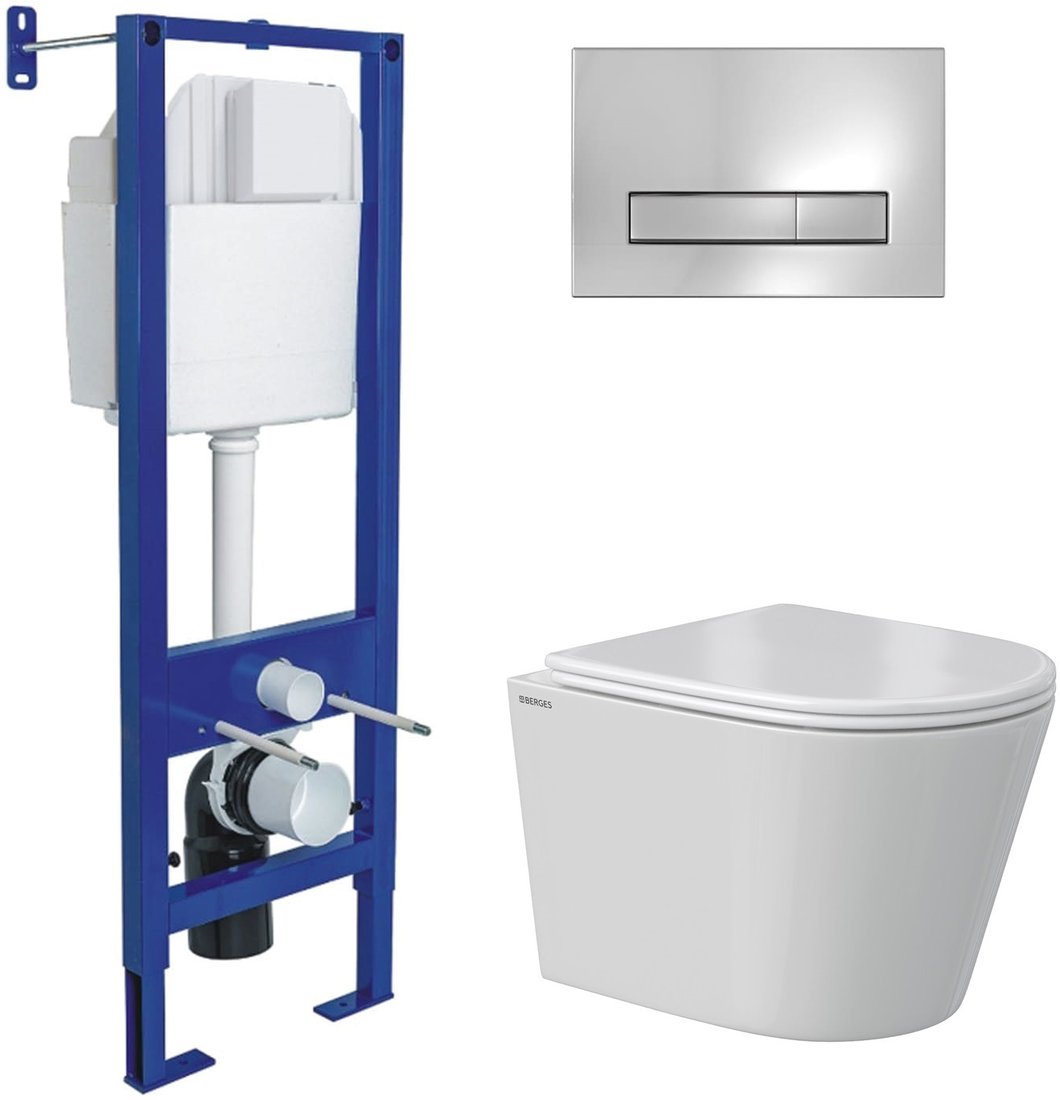 

Унитаз подвесной Berges Wasserhaus Vita Rimless 043381 (с сиденьем)