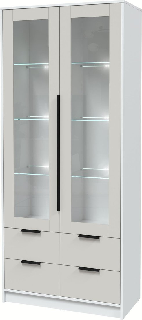 

Шкаф-витрина Интерлиния Концепт КТ-ШВ2 с подсветкой (персидский жемчуг/белый платинум)