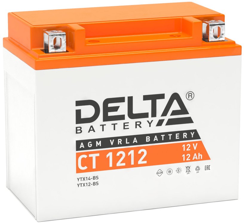 

Мотоциклетный аккумулятор Delta CT 1212 (12 А·ч)