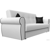 Диван Лига диванов Лига-019 118383 (экокожа, белый/черный/подушки черный)