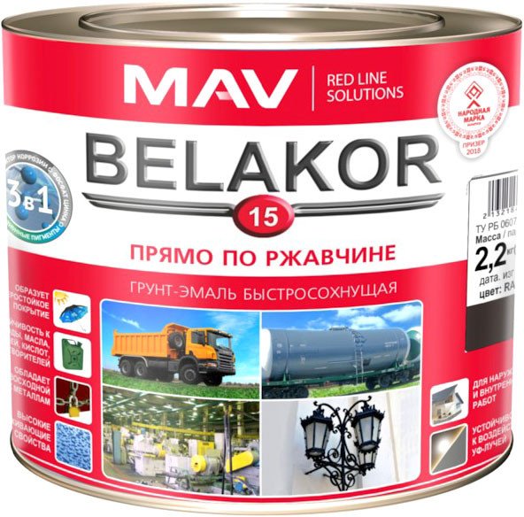 

Грунт-эмаль MAV Belakor-15 Ral 8017 2.4 л (шоколадный матовый)
