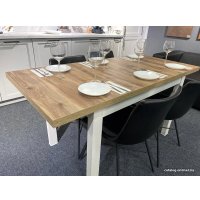 Кухонный стол Senira Кастусь 110-145x70 (береза сандал/белый)