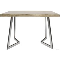 Кухонный стол Buro7 Уиллис 110 (с обзолом, дуб беленый/серебро)