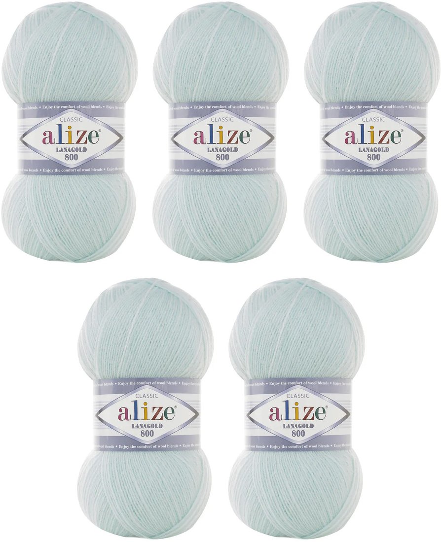 

Пряжа для вязания Alize Lanagold 800 522 (800 м, мятный, 5 мотков)