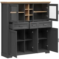 Шкаф-витрина Black Red White Jasmin REG2W3D3S (графит/дуб артизан)