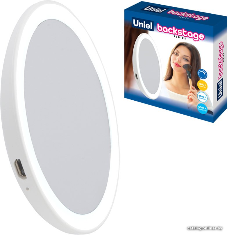 Косметическое зеркало Uniel ULK-F73 SW/DIM/RECH White UL-00007899
