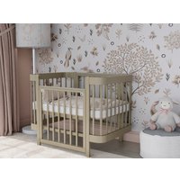 Кроватка-трансформер Incanto Mimi-ЮГ с автоспинкой и маятником KR-0182/2 (кашемир)
