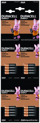 Батарейка DURACELL Simply AAA LR03 16шт