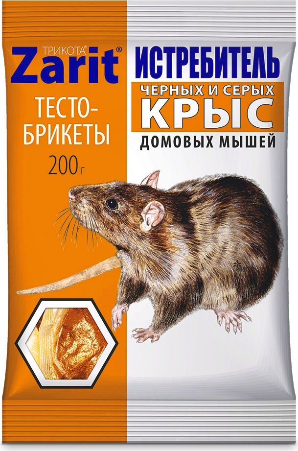 

Гранулы от вредителей Zarit Истребитель трикота от крыс и мышей 200 г