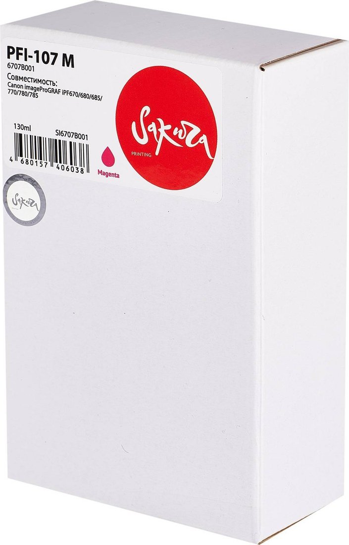 

Картридж Sakura Printing SI6707B001 (аналог Canon PFI-107 M)