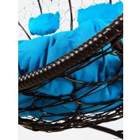 Подвесной диван M-Group Лежебока 11180203 (с коричневым ротангом/голубая подушка)